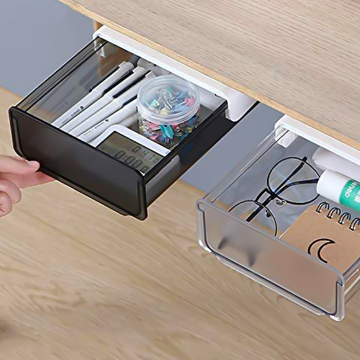 Under Desk Storage Drawer Slide Out, Self-Adhesive Organizer